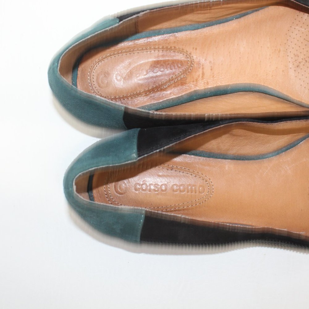 Corso Como Multicolored Suede Zipper Embellishment Ballet Flats #126 - Picture 9 of 11